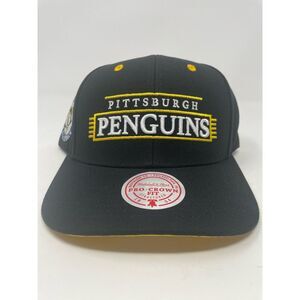 Pittsburgh Penguins Hat Mitchell & Ness Snapback Adjustable Cap‎ Side Patch NEW